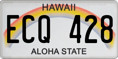 HI license plate ECQ428