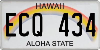 HI license plate ECQ434