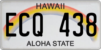 HI license plate ECQ438