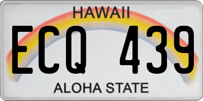 HI license plate ECQ439