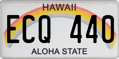HI license plate ECQ440