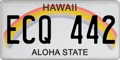 HI license plate ECQ442