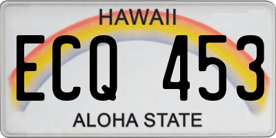 HI license plate ECQ453