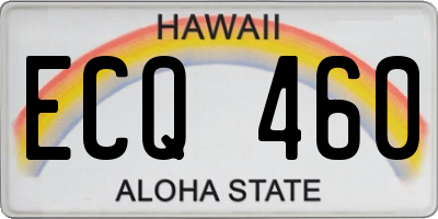 HI license plate ECQ460