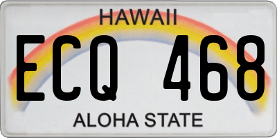 HI license plate ECQ468