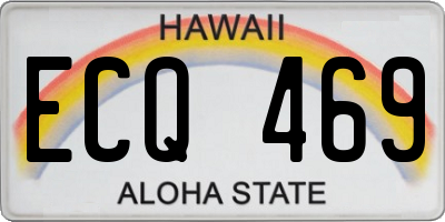 HI license plate ECQ469