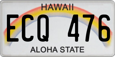 HI license plate ECQ476