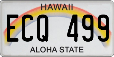 HI license plate ECQ499