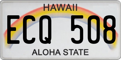 HI license plate ECQ508