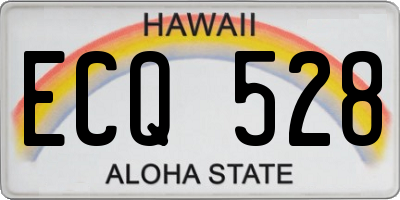 HI license plate ECQ528