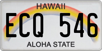 HI license plate ECQ546
