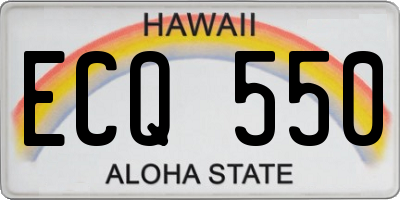 HI license plate ECQ550