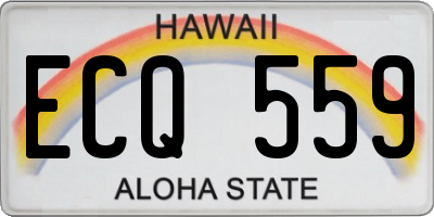 HI license plate ECQ559