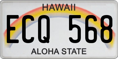 HI license plate ECQ568