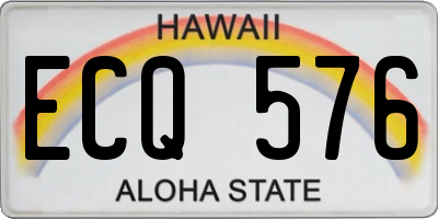 HI license plate ECQ576