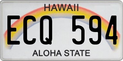 HI license plate ECQ594
