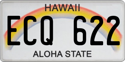 HI license plate ECQ622