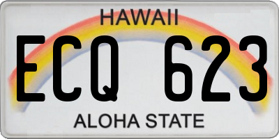 HI license plate ECQ623