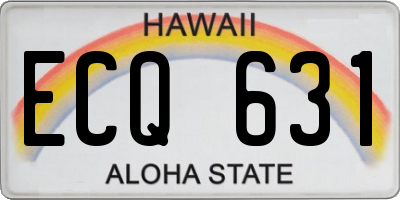 HI license plate ECQ631