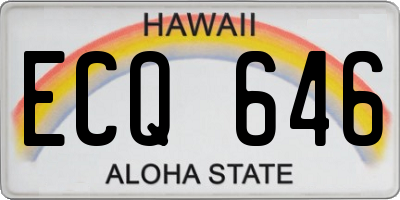 HI license plate ECQ646