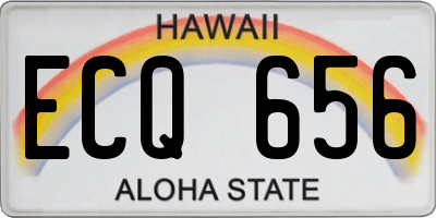 HI license plate ECQ656