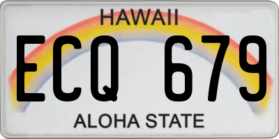 HI license plate ECQ679