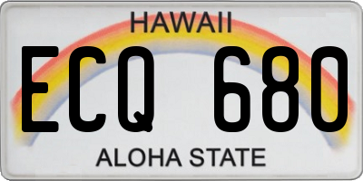 HI license plate ECQ680