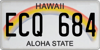 HI license plate ECQ684