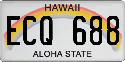 HI license plate ECQ688