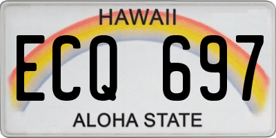 HI license plate ECQ697