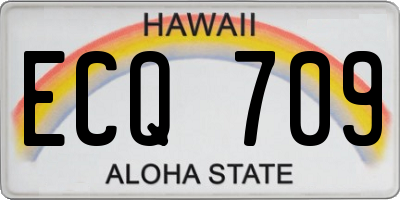 HI license plate ECQ709