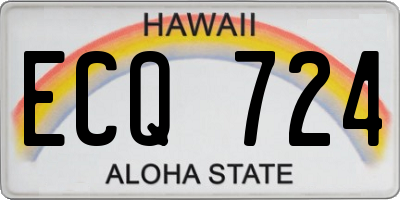 HI license plate ECQ724