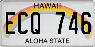 HI license plate ECQ746