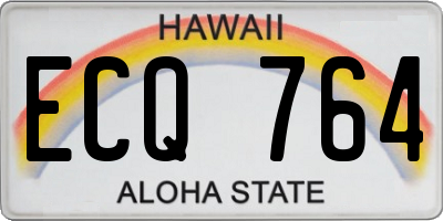 HI license plate ECQ764