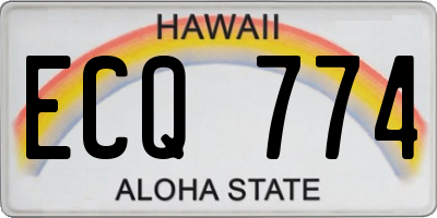 HI license plate ECQ774
