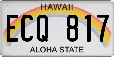 HI license plate ECQ817