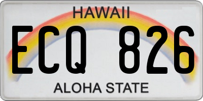 HI license plate ECQ826