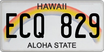 HI license plate ECQ829