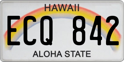 HI license plate ECQ842