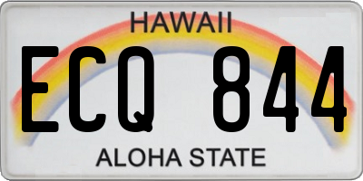 HI license plate ECQ844