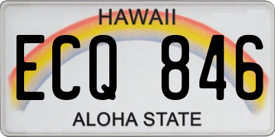 HI license plate ECQ846