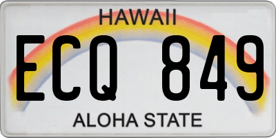HI license plate ECQ849