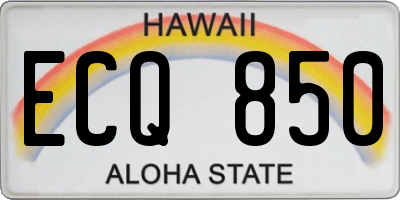 HI license plate ECQ850