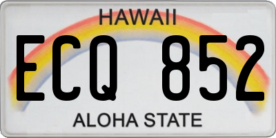 HI license plate ECQ852