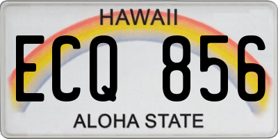HI license plate ECQ856