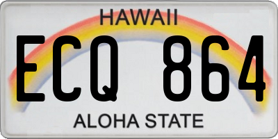 HI license plate ECQ864