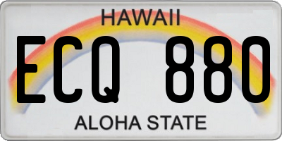 HI license plate ECQ880