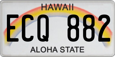 HI license plate ECQ882