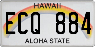 HI license plate ECQ884