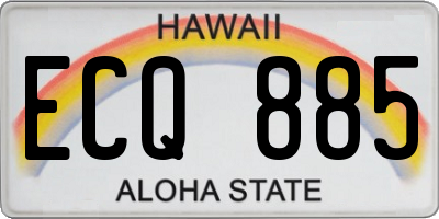 HI license plate ECQ885